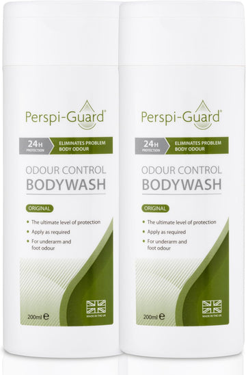 Perspi-Guard Odour Control Antibacterial Body Wash For Men & Women, Anti Bacterial Shower Gel Targets Body Odour For Lasting Protection, 200Ml, 2-Pack
