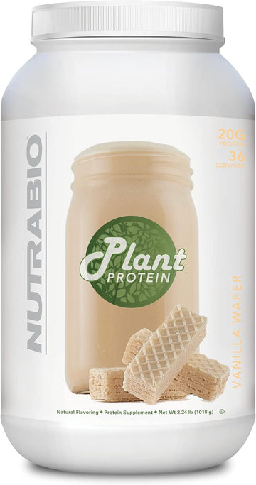 NutraBio Plant Protein ? Complete Amino Acid Profile ? 20G Protein per Scoop ? Gluten and Dairy Free, Zero Fillers, Naturally Sweetened, Non-GMO, USA Made Protein - Vanilla Wafer - 36 Serving