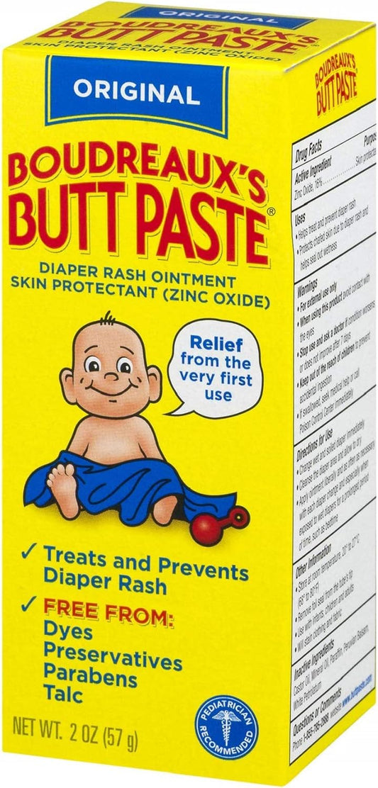 Boudreaux's Butt Paste Diaper Rash Ointment | Original Formula | 2-Ounces Tube | 1-Unit