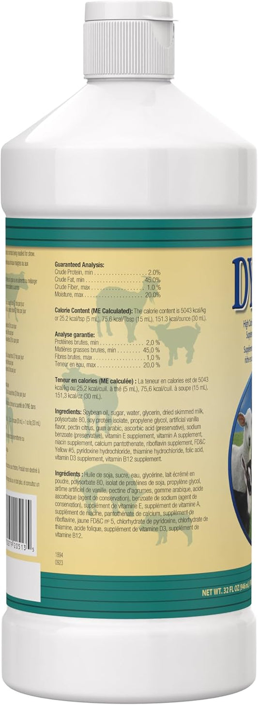 Pet-Ag Dyne High Calorie Liquid Nutritional Supplement For Livestock - 32 Oz - Includes Added Vitamins - Excellent For Underweight, Stressed, Or Recovering Animals