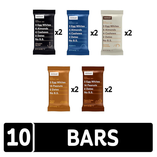 Rxbar Protein Bars, Protein Snack, Snack Bars, Variety Pack (10 Bars)