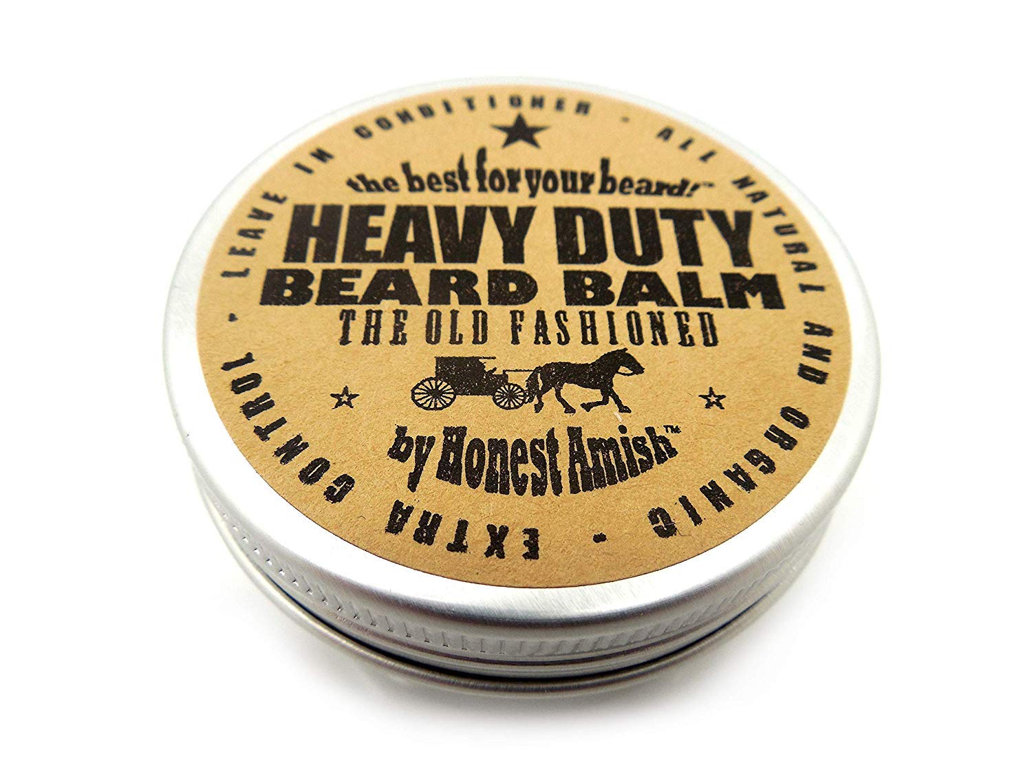 Honest Amish Beard Balm Leave-In Conditioner - Made With Only Natural And Organic Ingredients - 2 Ounce Tin : Beauty & Personal Care