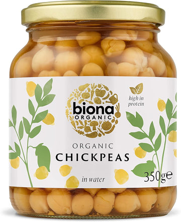 Biona Organic Chick Peas in Water 350g, Pack of 6 - No Added Sugar, with Organic Sea Salt - Ideal for Homemade Houmous, Dahls & Stews - Vegan Protein - Non GMO