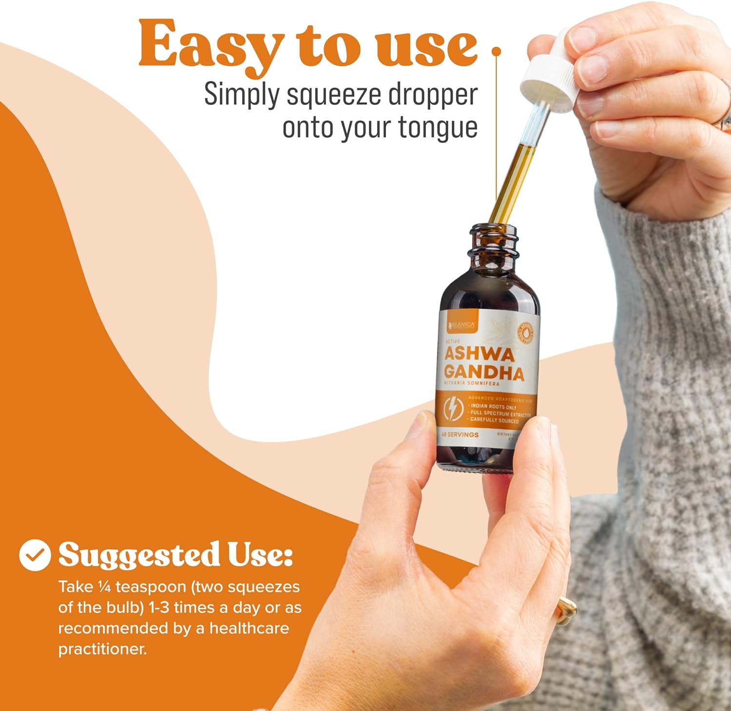 Rejuvica Health Active Ashwagandha - Advanced Liquid Supplement - Withania Somnifera Extract - Ashwagandha Roots Only - Naturally Occurring Withanolides - 48 Servings/2oz : Health & Household