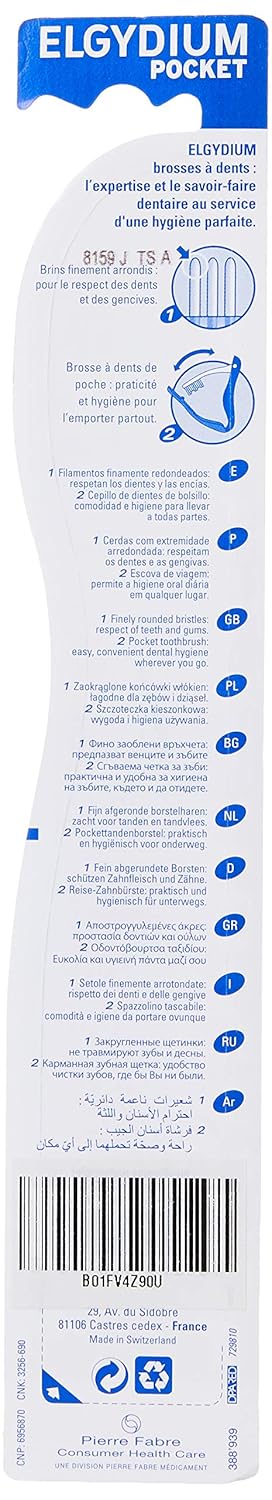 Elgydium Pocket Soft Travel Toothbrush : Health & Household