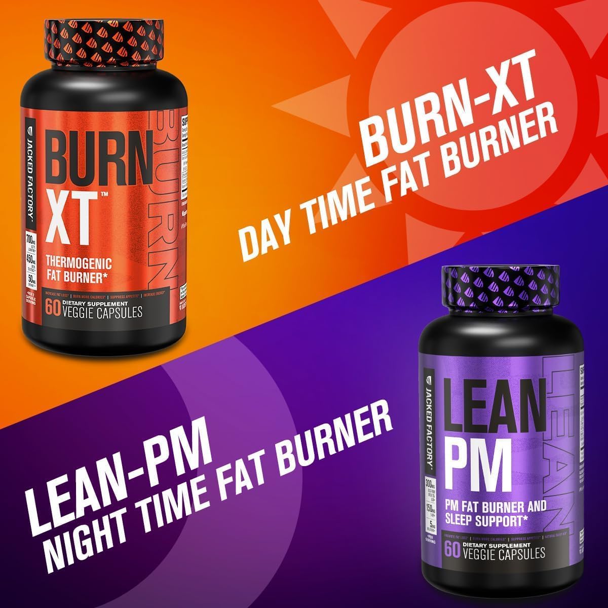 Jacked Factory Burn-XT Clinically Studied Fat Burner & Weight Loss Supplement - Appetite Suppressant & Energy Booster - with Acetyl L-Carnitine, Green Tea Extract and More - 120 Natural Diet Pills : Health & Household