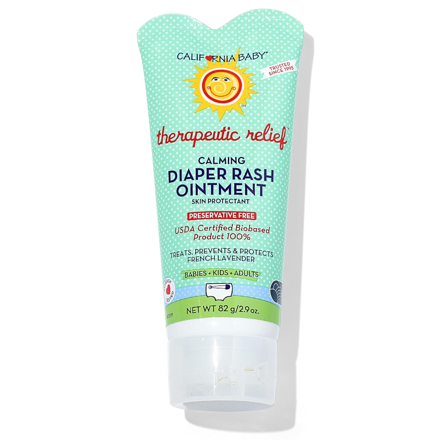 California Baby Calming Diaper Rash Cream | Zinc Oxide Ointment | 100% Bio-Based | Calming Lavender Scent | Hypoallergenic | Soothing Diaper Rash Cream For Baby | 82 G / 2.9 Oz