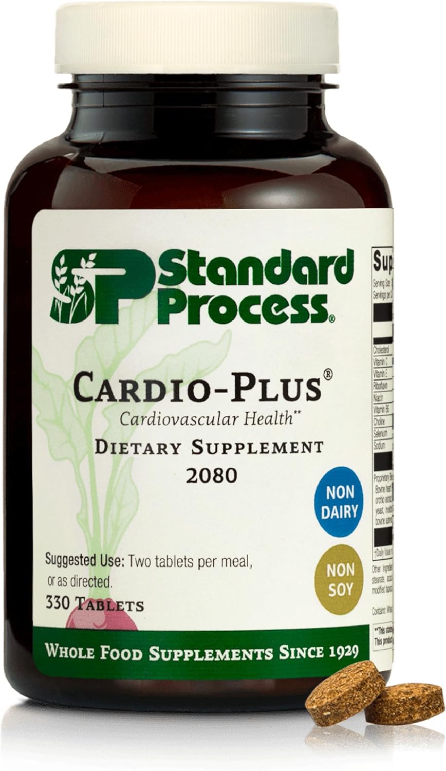 Standard Process Inc. Cardio-Plus - Antioxidant Support - Heart Health, Circulation & Blood Flow Supplement With Vitamin B6, Niacin & Riboflavin - Energy Metabolism Supplement - 330 Tablets