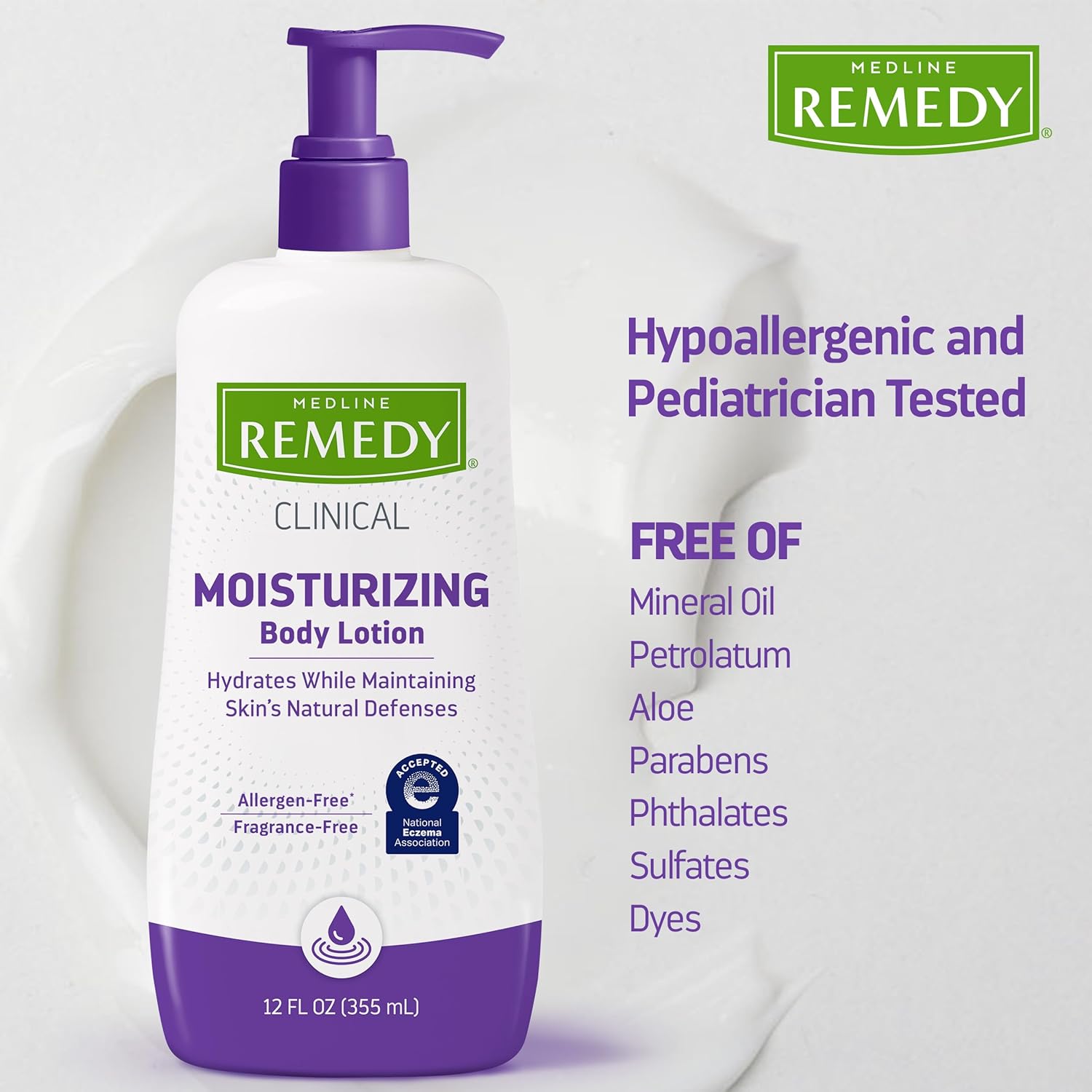 Medline Remedy Clinical Skin Cream Moisturizer, Fragrance-Free (12 Fl Oz), Nourishing For Dry Skin, Paraben And Sulfate-Free Lotion For Face And Body, Hypoallergenic Moisturizer For Sensitive Skin : Beauty & Personal Care