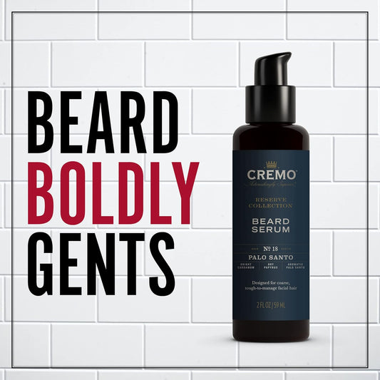 Cremo Beard Serum, Palo Santo Reserve Collection - Restores Moisture, Softens And Reduces Beard Itch For All Lengths Of Facial Hair, 2 Fluid Ounces