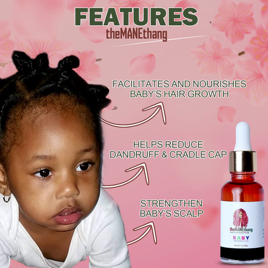 Baby Hair Growth Oil - Organic Baby Oil for Newborn - Baby Coconut Oil for Baby Hair with Coconut Oil, Olive Oil, Castor Oil, Tea Tree Oil