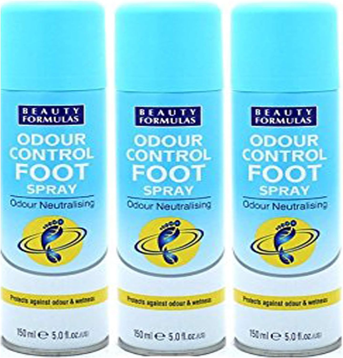 3 x Beauty Formulas Feet Care Odour Control Foot Spray 150ml