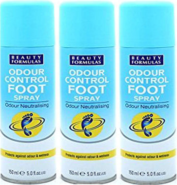 3 x Beauty Formulas Feet Care Odour Control Foot Spray 150ml