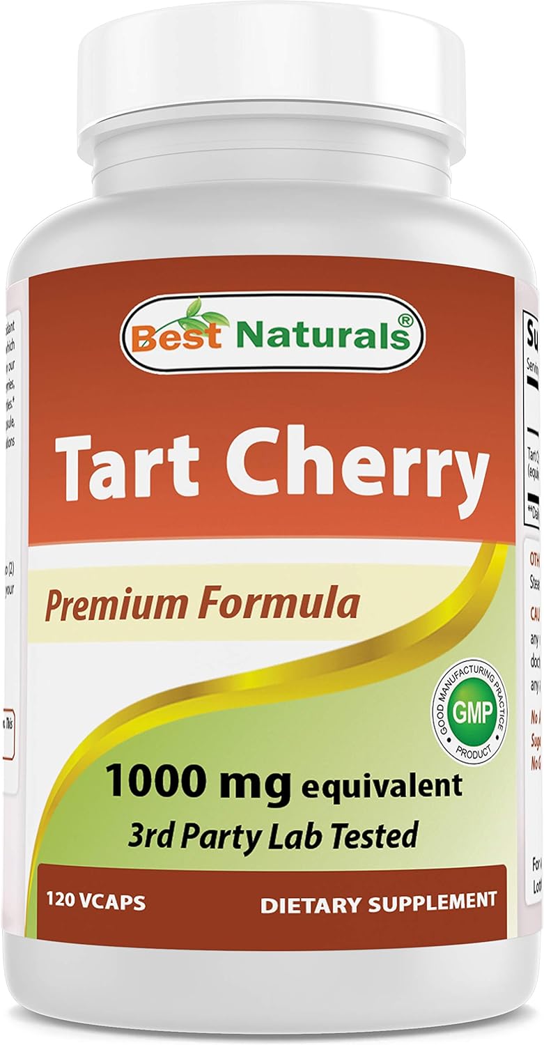 Best Naturals Tart Cherry Extract 1000 mg (Non-GMO) Veggie Capsules - Promotes Healthy Uric Acid Levels Within Normal Range, Healthy Joint Function & Promotes Healthy Sleep Cycle, 120 Count