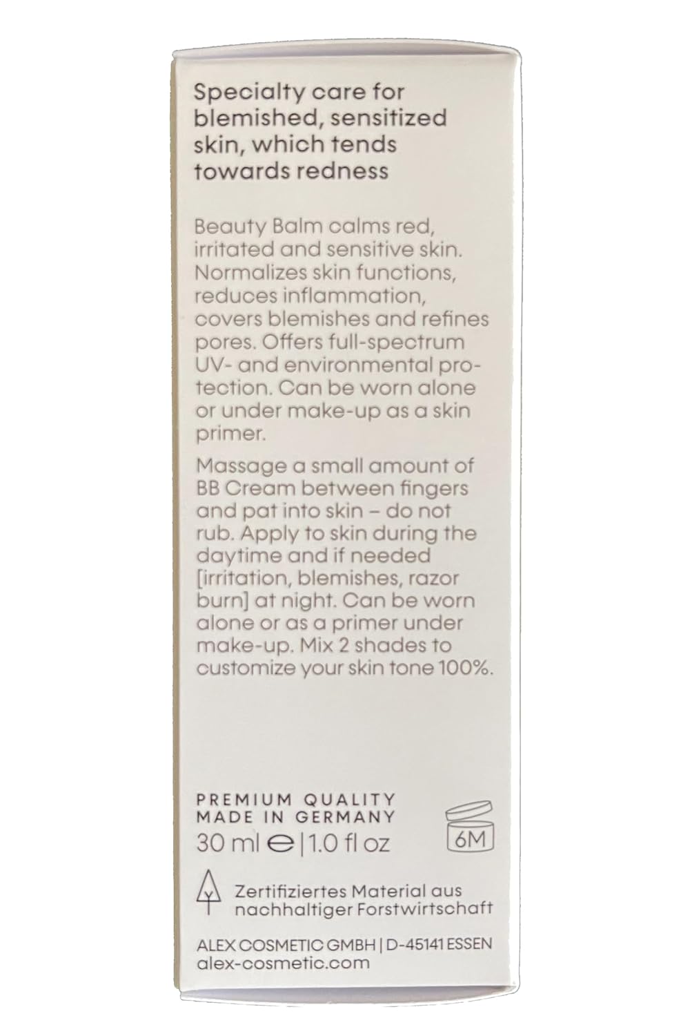 Bb Cream Medium Tone Coverage Minimize Pores Skin Cover Skin Tube 30Ml