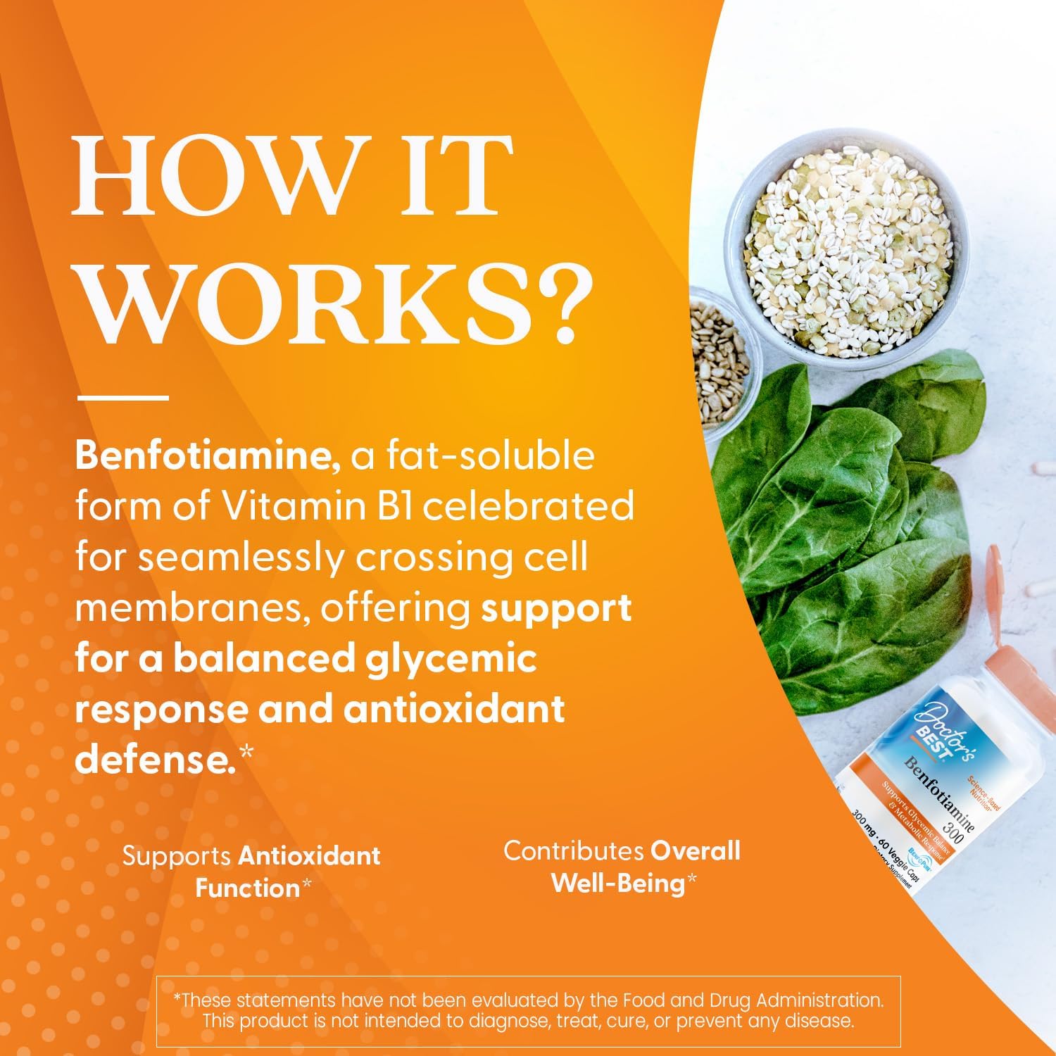 Doctor'S Best Benfotiamine 300 With Benfopure, Helps Maintain Healthy Glucose Metabolism, Non-Gmo, Vegan, Gluten Free, Soy Free, 300 Mg, 60 Veggie Caps : Health & Household
