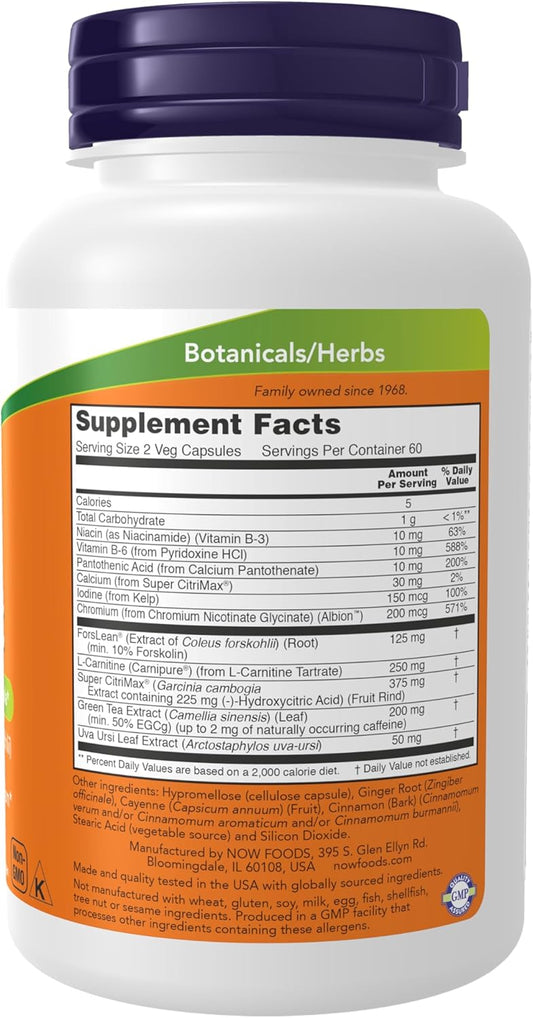 Now Foods Supplements, Diet Support With Forslean® (Coleus Forskohlii), 120 Veg Capsules