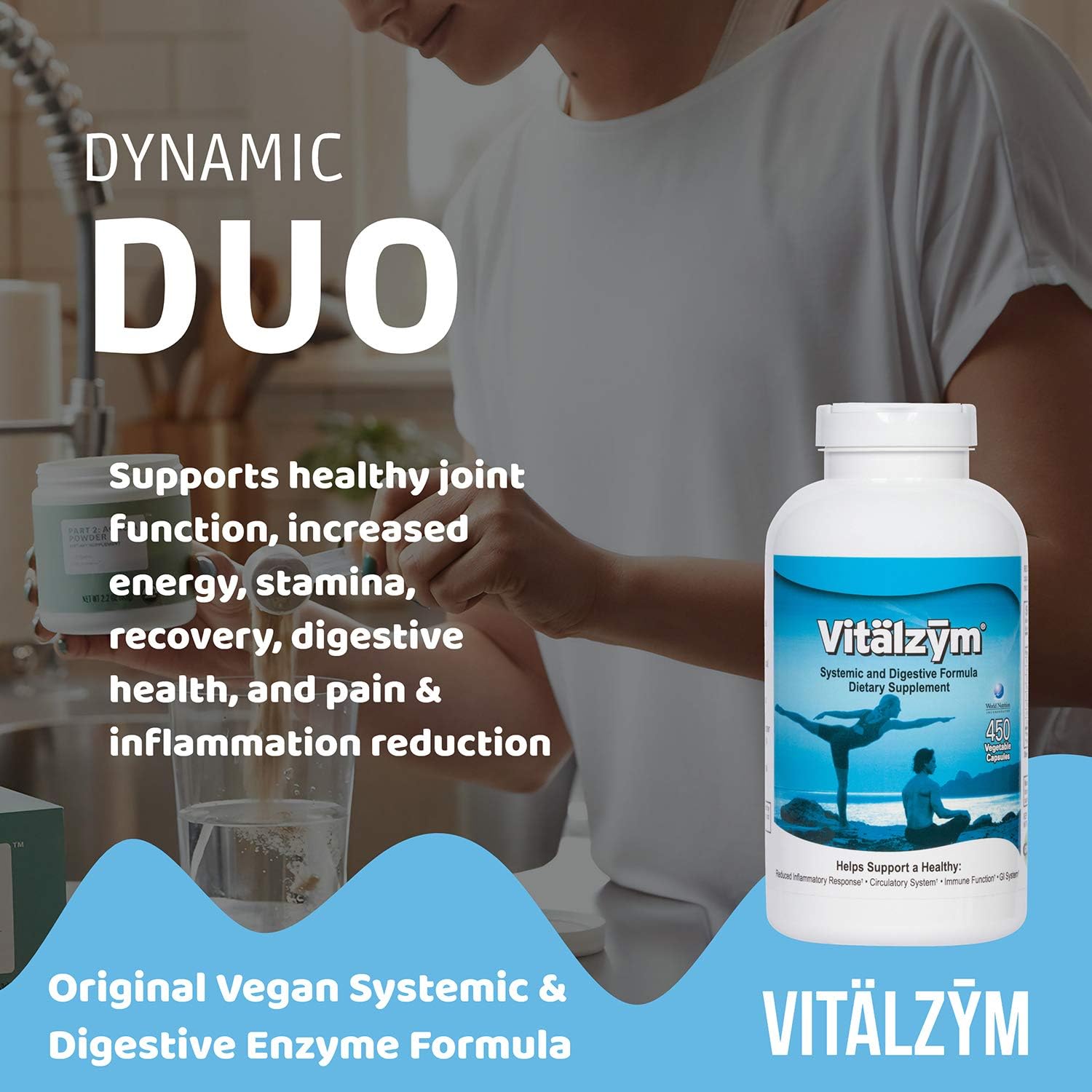 Vitälzym Original Proteolytic Systemic Digestive Enzyme Formula Serrapeptase Source | Immune And Joint Support Increase Blood Flow Cardio Function | Healthy Men Women (450 Capsules) : Health & Household