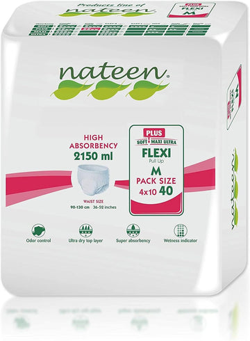 Tendercare Nateen - Adult Incontinence Pants - 40 Medium Adult Day Plus Pull Up Pants - Disposable Pants for Men & Women - Discreet Incontinence Pants - 2150ml Absorbency