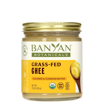 Banyan Botanicals Grass-Fed Ghee – Original Cultured Organic Ghee (Clarified Butter) – Tasty Oil & Butter Alternative For Cooking & Baking – 7.5 Oz – Non-Gmo Gluten Free Vegetarian