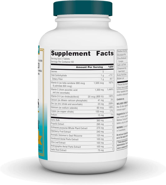 Source Naturals Wellness Formula Bio-Aligned Vitamins & Herbal Defense - Immune System Support Supplement & Immunity Booster* - 180 Tablets