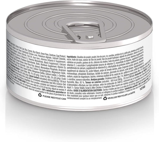 Hill'S Science Diet Senior Vitality, Senior Adult 7+, Small & Mini Breeds Senior Premium Nutrition, Wet Dog Food, Salmon & Vegetables Stew, 5.5 Oz Can, Case Of 24