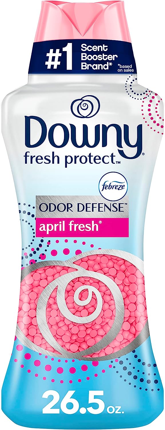 Downy Fresh Protect Laundry Scent Booster Beads for Washer with Febreze Odor Defense, April Fresh, 26.5 oz, Use with Fabric Softener