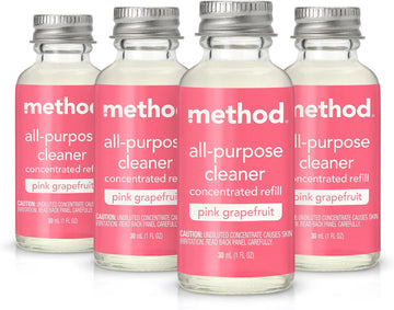 Method All-Purpose Cleaner Concentrates Refills, Pink Grapefruit, 4 Recyclable 1 Fl Oz Refills