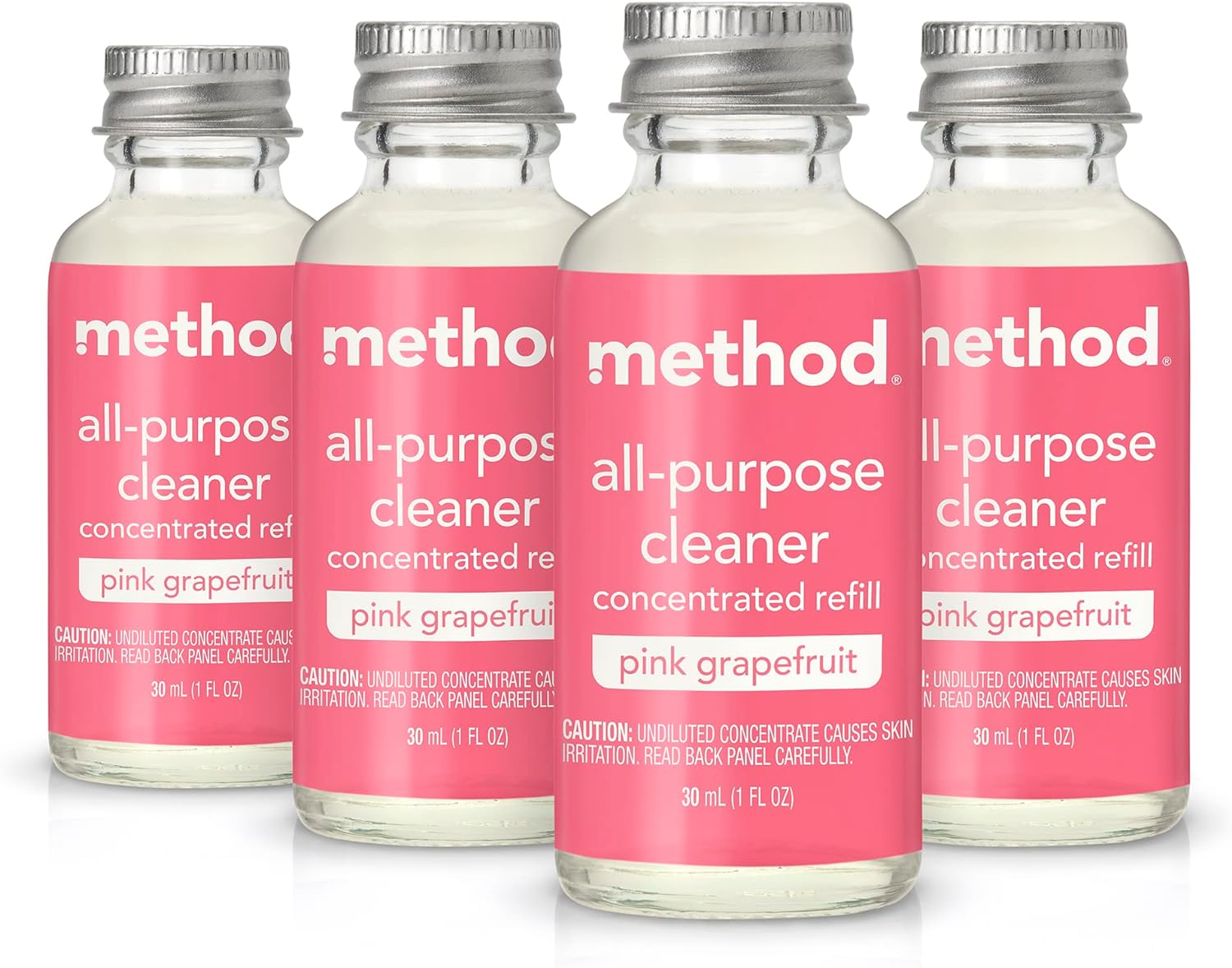 Method All-Purpose Cleaner Concentrates Refills, Pink Grapefruit, 4 Recyclable 1 fl oz Refills