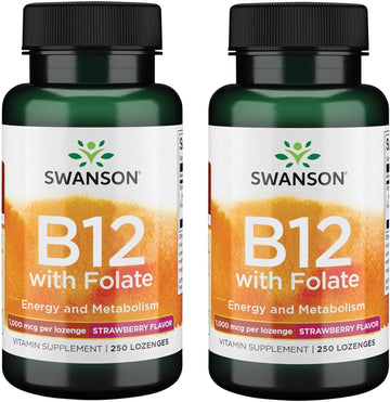 Swanson Vitamin B-12 Lozenges 1000 Mcg 250 Lozenges (2 Pack)