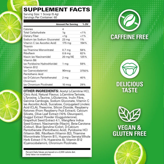 Ehp Labs Oxyshred Non Stimulant Pre Workout Powder - Stim Free Pre Workout, Caffeine Free Preworkout For Men & Women With L Glutamine & Acetyl L Carnitine - Peach, 60 Servings