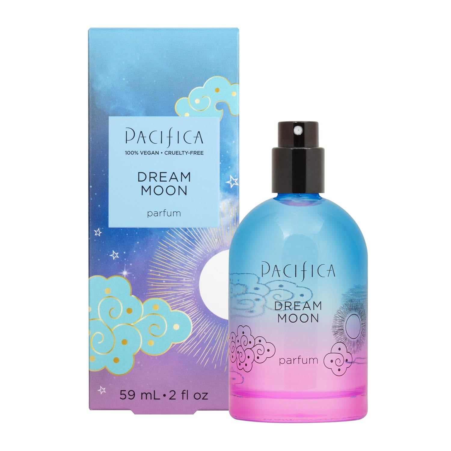 Pacifica Beauty Dream Moon Spray Perfume, Fragrances, Love, Bergamont, Pink Rose, Vanilla, Sandalwood, Patchouli, Perfume Spray, Clean Perfume, Parfum, Eau De Toilette, Vegan, 2 Fl Oz (1 Count)