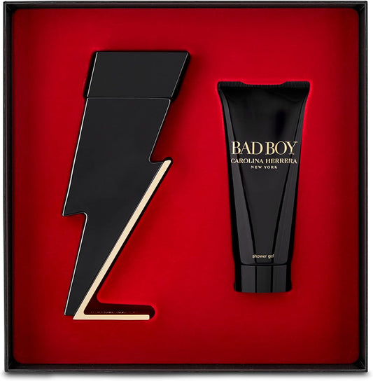 Carolina Herrera Bad Boy For Men 2 Pc Gift Set 3.4Oz Edt Spray, 3.4Oz Shower Gel