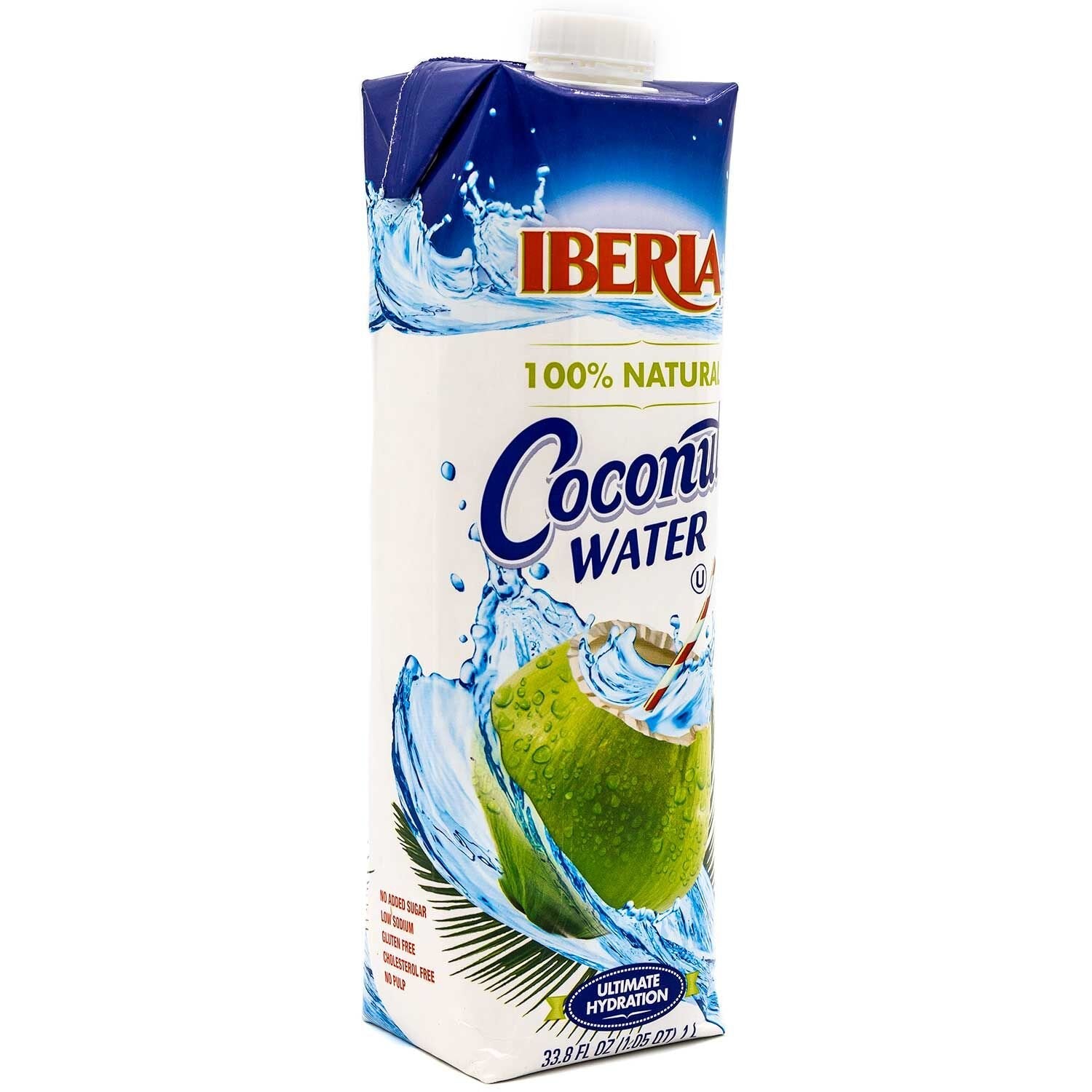 Iberia Coconut Water, 33.8 Fl Oz (1 Liter) 100% Natural Coconut Water With No Additional Ingredients