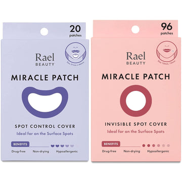 Rael Miracle Bundle - Large Spot Control Cover (20 Count), Invisible Spot Cover (96 Count)