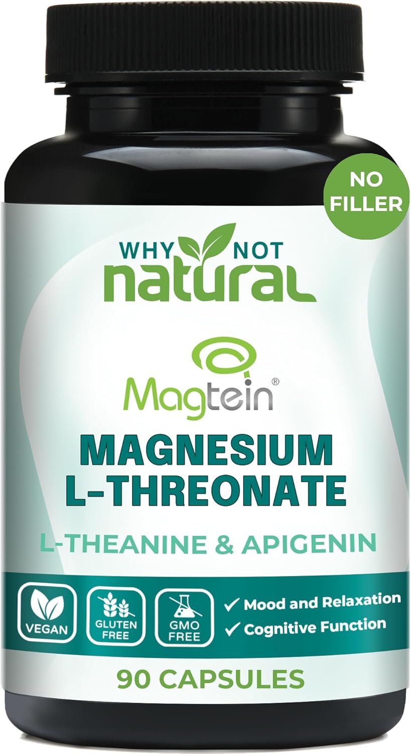 Magnesium L-Threonate Complex With Apigenin And L-Theanine 90 Capsules, Patented Magtein Supplement