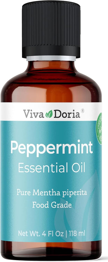 Viva Doria 100% Pure Northwest Peppermint Essential Oil, Undiluted, Food Grade, Steam Distilled, Made In Usa, 118 Ml (4 Fluid Ounce)