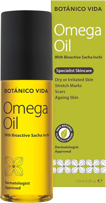 Botanico Vida Omega Oil. The 100% Natural Body Oil For Stretch Marks, Scars, Dry Skin. Clinically Proven Skincare, 125Ml