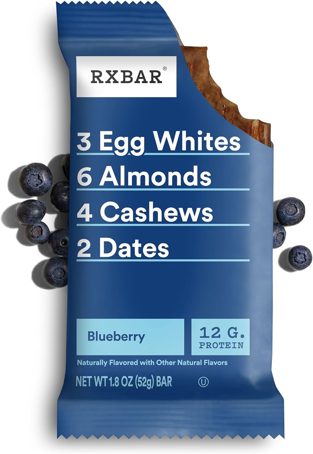 RXBAR Protein Bars, Protein Snack, Snack Bars, Blueberry, 22Oz Box (12 Bars) : Health & Household