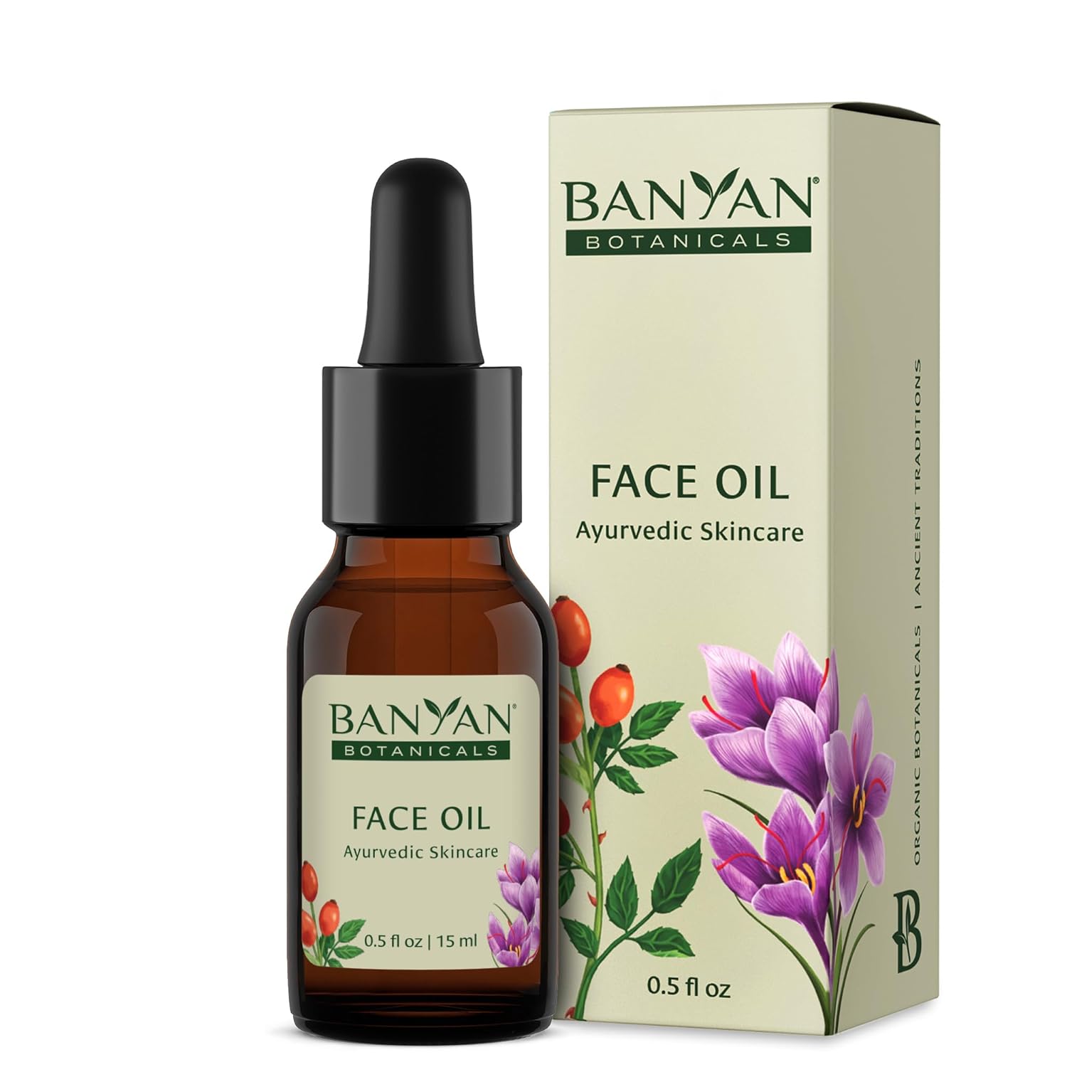 Banyan Botanicals Face Oil – Luxurious Ayurvedic Face Oil – Clean Skincare With Rosehip Oil And Jojoba Oil For Skin That Glows – 0.5 Oz – Non-Gmo, Cruelty Free, Paraben & Phthalate Free