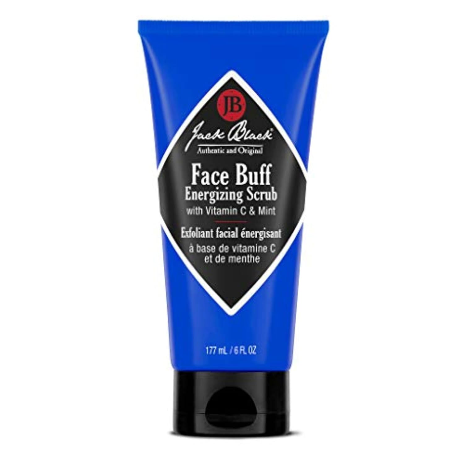 Jack Black Face Buff Energizing Scrub, 6 Fl Oz – Vitamin C & Mint – Deep Cleaning Pre-Shave Cleanser, Men’S Facial Scrub, Remove Oil, Dirt & Dead Skin, Men’S Cleanser, Hydrating Skincare