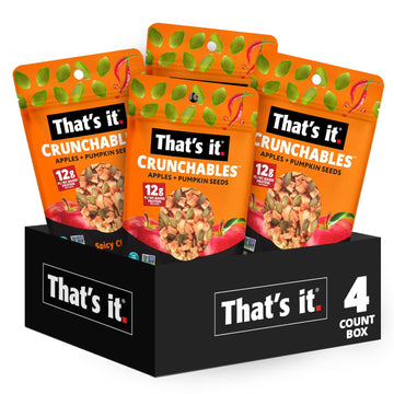 That'S It. Crunchables (Apple + Spicy Chili) Plant Based Protein, Gluten-Free Crunchy Snack Mix, (4 Packs X 2.5Oz) Perfect For Salad Topper And Yogurt Topper