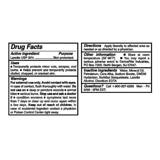 Dermarite Lantiseptic Dry Skin Therapy Skin Protectant - Scented Moisturizing Cream, Enriched With 30% Lanolin - 14 Oz. Jar, 2 Count