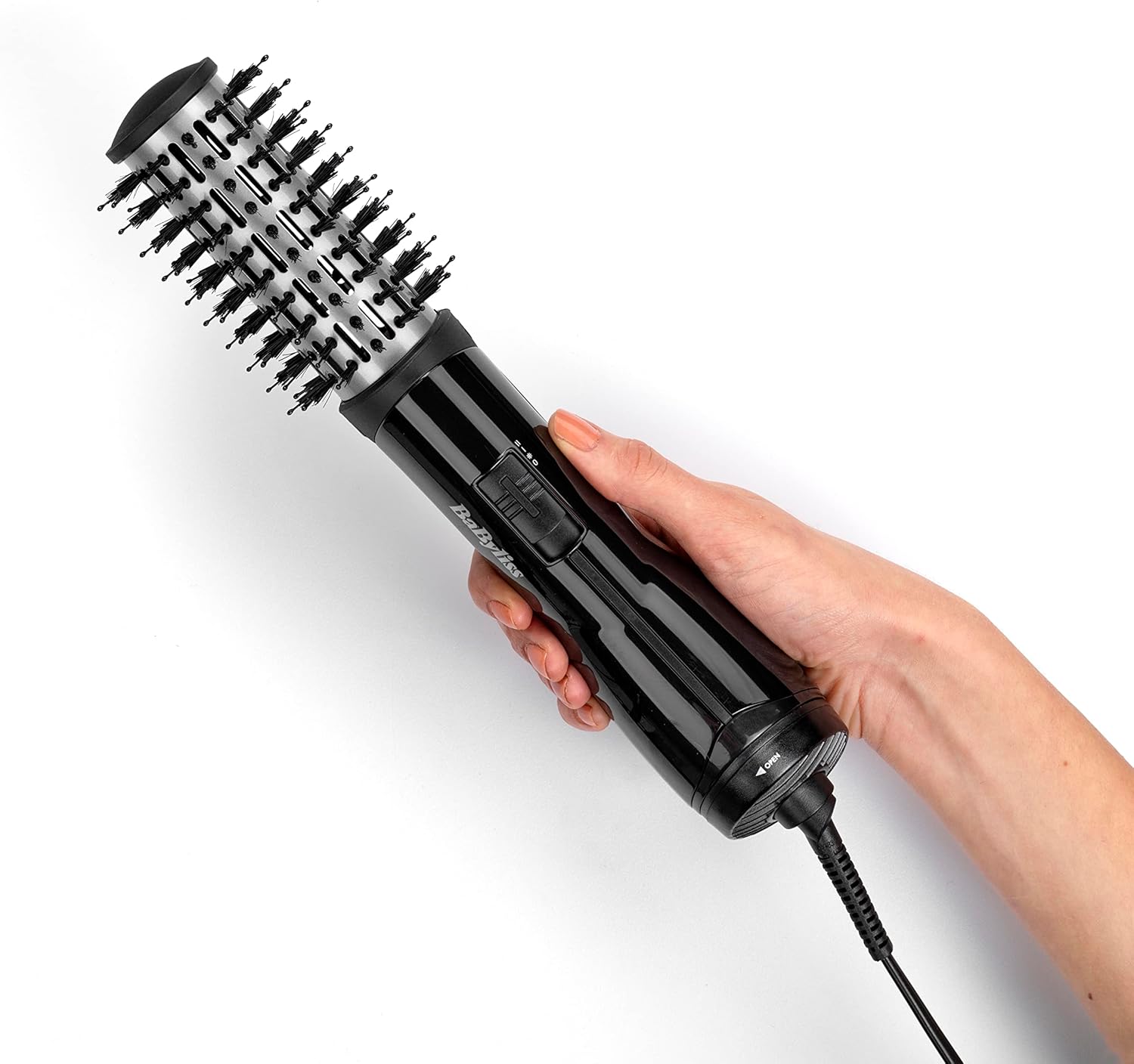 BaByliss Flawless Volume Hot Air Brush - Dry And Style in One, Titanium-Ceramic 38mm Barrel for Smoothness, Ionic Frizz-Control, Black, 2764U : Amazon.co.uk: Beauty