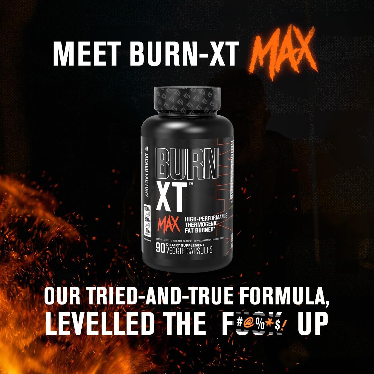 Jacked Factory Burn-Xt Max - High-Performance Thermogenic Fat Burner & Appetite Suppressant For Weight Loss W/Purcaf Organic Caffeine, Mitoburn, Green Tea, Acetyl L Carnitine & More - 90 Capsules : Health & Household