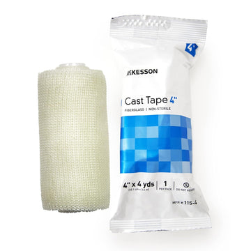 Mckesson Cast Tape, Fiberglass, White, 4 In X 4 Yds, 1 Count, 10 Packs, 10 Total