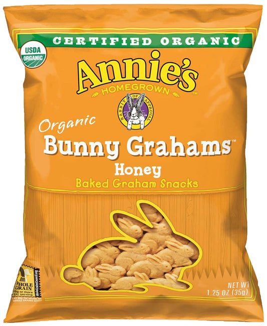 Annie's Organic Baked Graham Snacks Honey Bunny Grahams (Pack of 20) with By The Cup Stickers