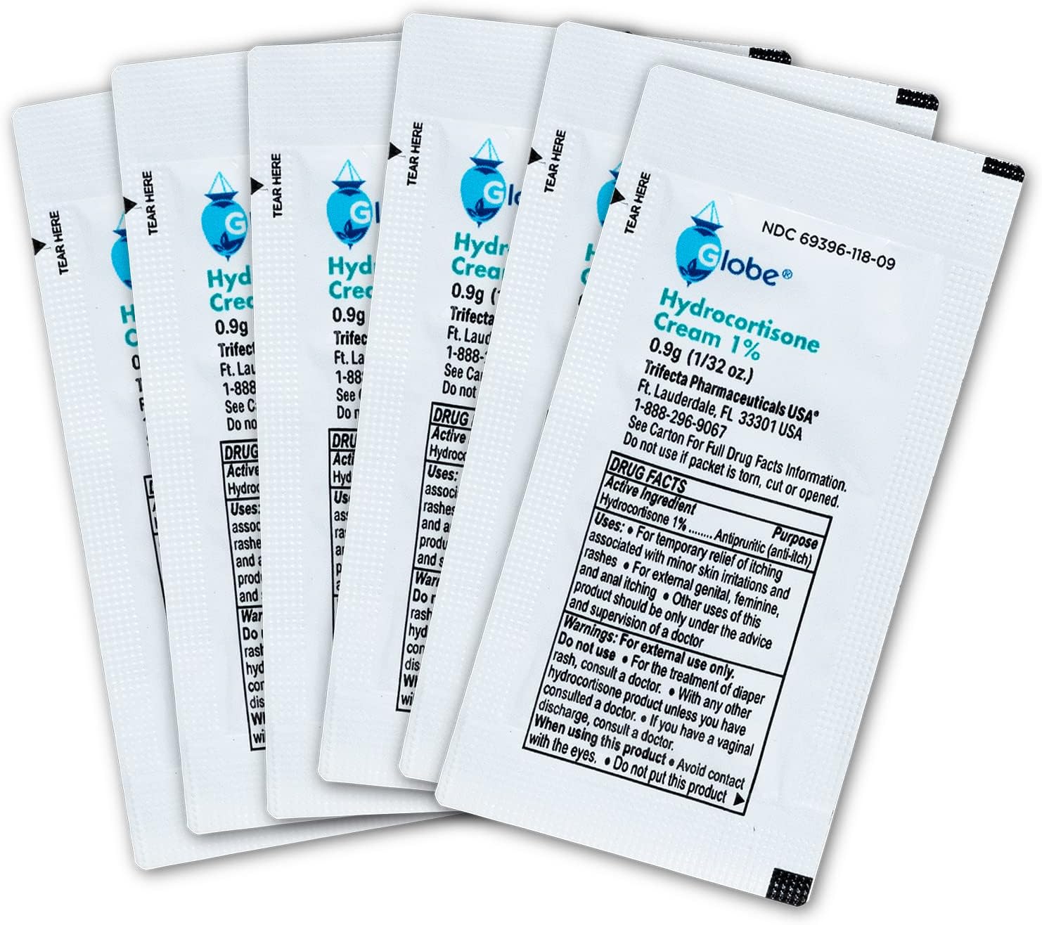 Globe (Box 144 Hydrocortisone 1% Maximum Strength Cream, (0.9g Single Packet) Anti-Itch Cream for Redness, Swelling, Itching, Rash, Bug/Mosquito Bites, Eczema, Hemorrhoids & More : Health & Household