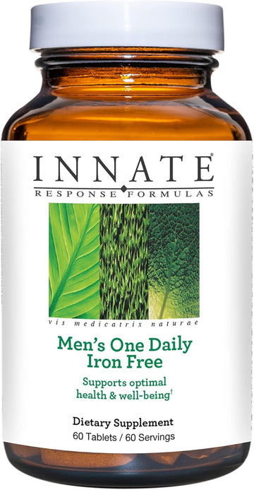 Innate Response Formulas Men'S One Daily Iron Free - Daily Multivitamin For Men Free Of Iron - With B Vitamins - Vegetarian, Non-Gmo, And Gluten-Free - 60 Count (60 Servings)