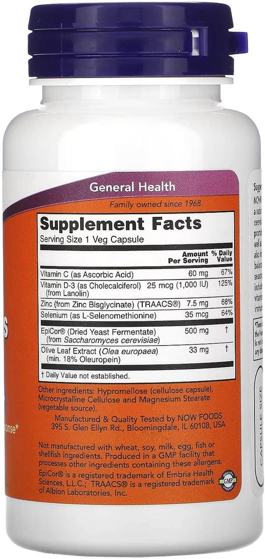 Now Foods Supplements, Epicor® Plus Immunity With Vitamin C, Healthy Immune Support*, 60 Veg Capsules